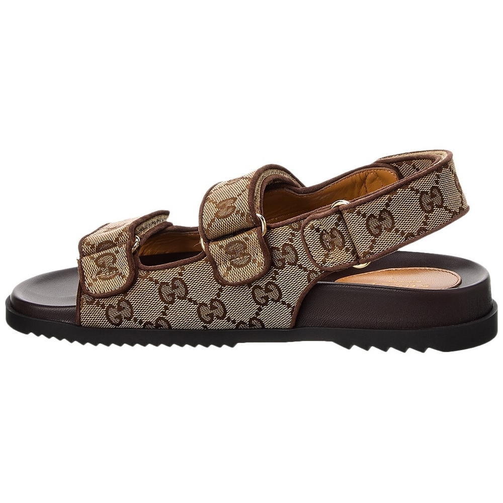 Gucci Brown Sandals with Interlocking Pattern - Picture 2 of 3
